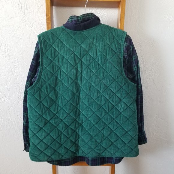 Erika Classics Plaid Shirt and Corduroy Vest M/L - Picture 2 of 10